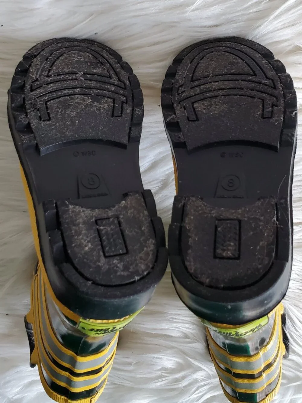Western Chief Kids Black/Yellow Firefighter Waterproof Rain Boots SZ 8